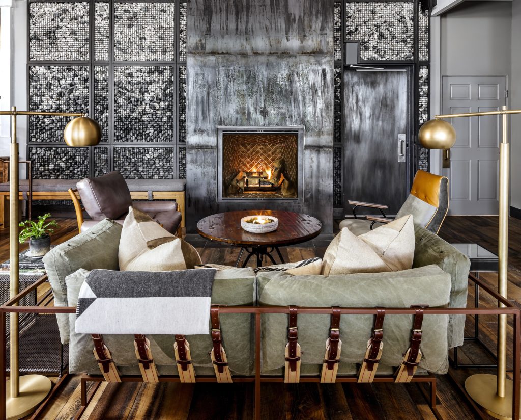 Lounge by a fireplace at Salt Wood Kitchen & Oysterette