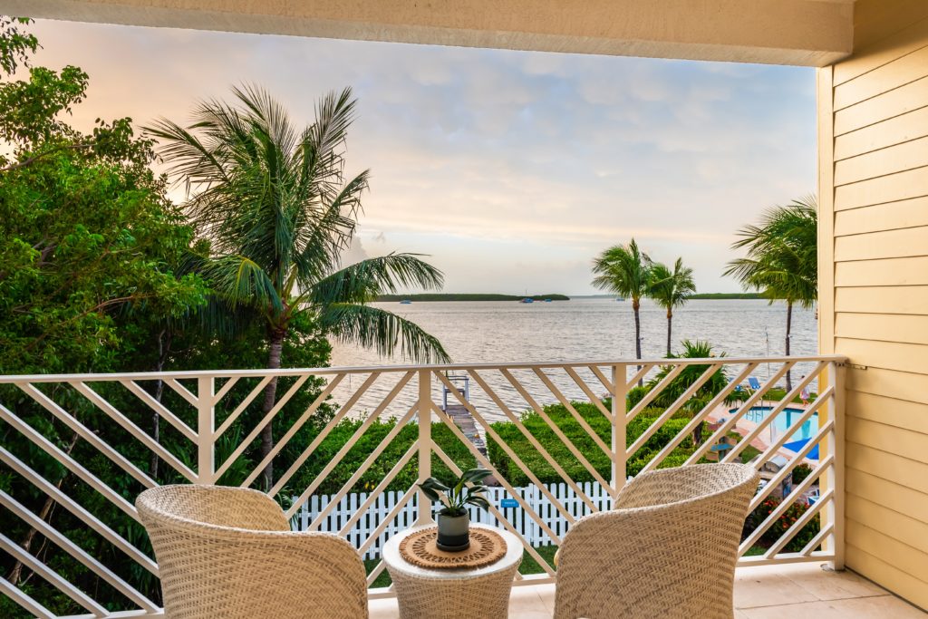Guest room balcony at Bayside Villas by Islander Resort in Islamorada