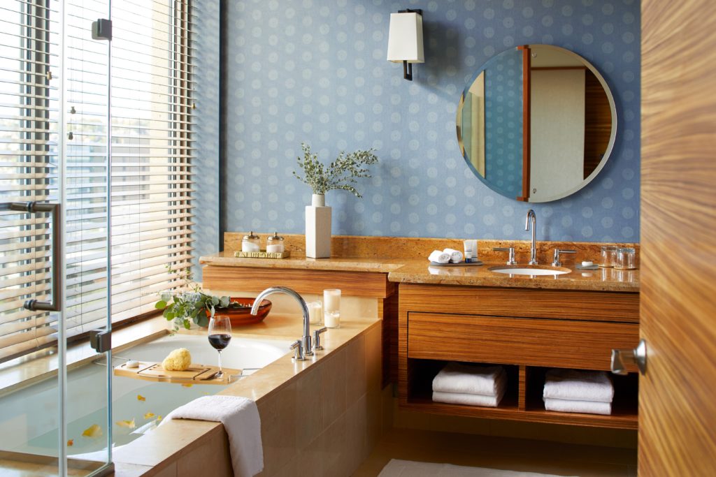 Bathroom in Denny Suite at Pan Pacific Seattle
